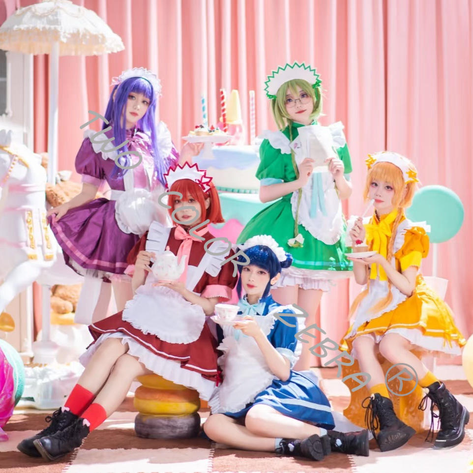 Anime Cosplay Maid - 東京ミュウミュウ メイドカフェ コスドレス コスプレ衣装 頭飾り 蝶ネクタイ