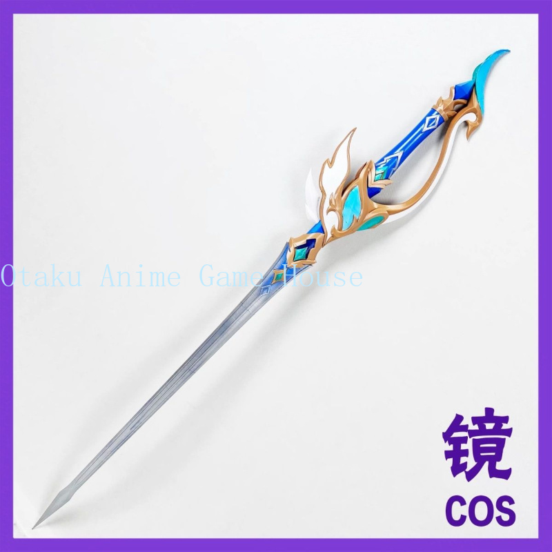 Anime Cosplay Sword - 原神オデットコスプレ小道具ヘアクリップロールプレイアクセサリー取り外し可能なモデル剣ヘアピンイヤリングリングハロウィンギフト