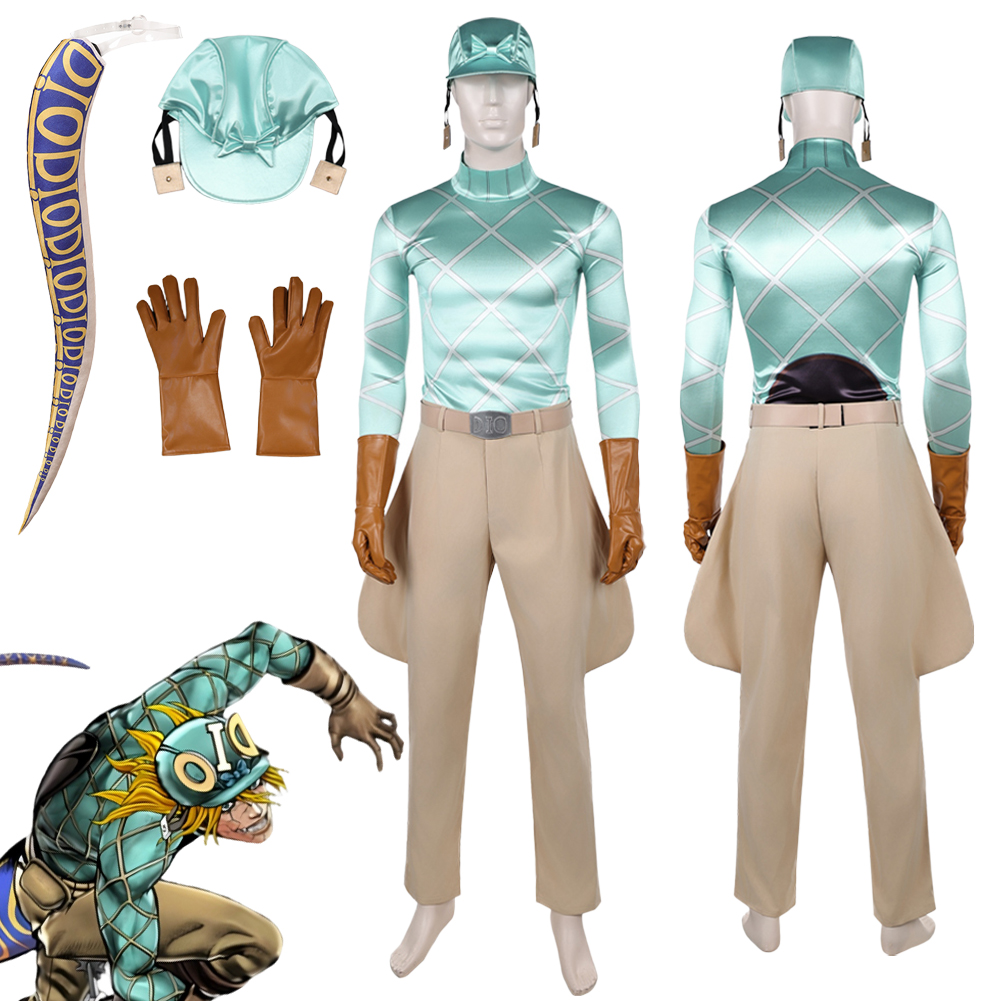Anime Cosplay Outfits Male - アニメ奇妙な冒険スティールボールランディエゴブランドコスプレファンタジー服テールハット男性衣装変装ハロウィン男性衣装