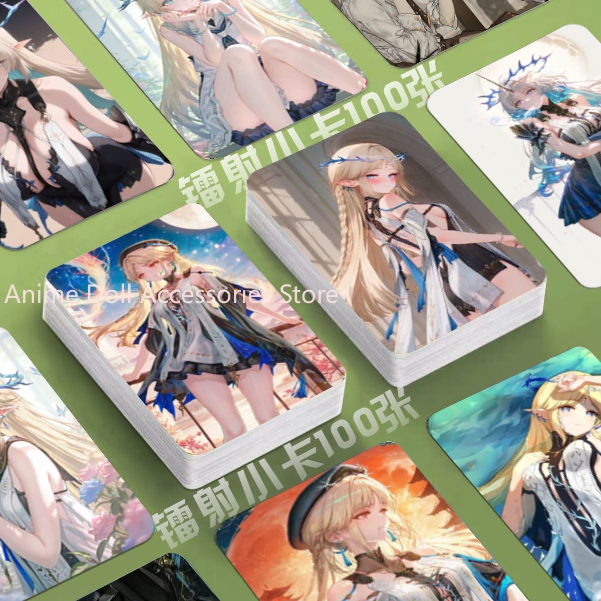 Anime Cosplay Photo - 100 個 Wuthering Waves Cartethyia アニメレーザーカードコスプレ漫画ポストカード写真