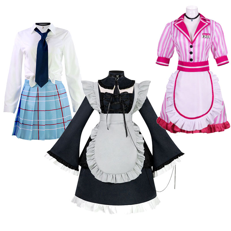 Anime Cosplay Maid - WHH コミックキタガワマリン五条ワカコスプレ衣装ウェイターメイド衣装ビキニセクシーかつらスーツ女の子のためのハロウィンコスチュームコンベンション