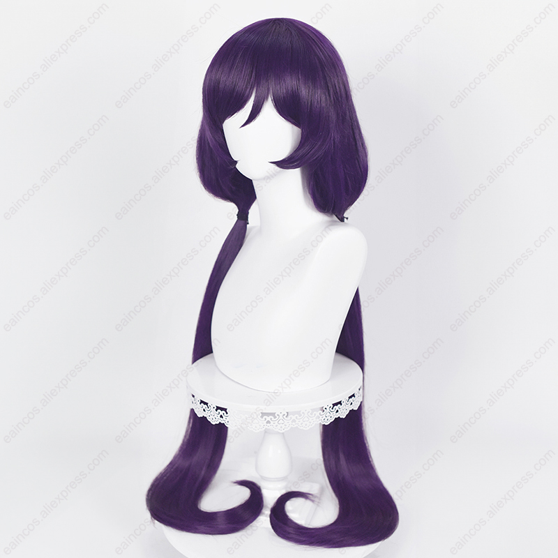 アニメnoomojoコスプレウィッグ、耐熱性合成毛、紫と黒、 - Anime Cosplay Long Black Hair のレビューと価格