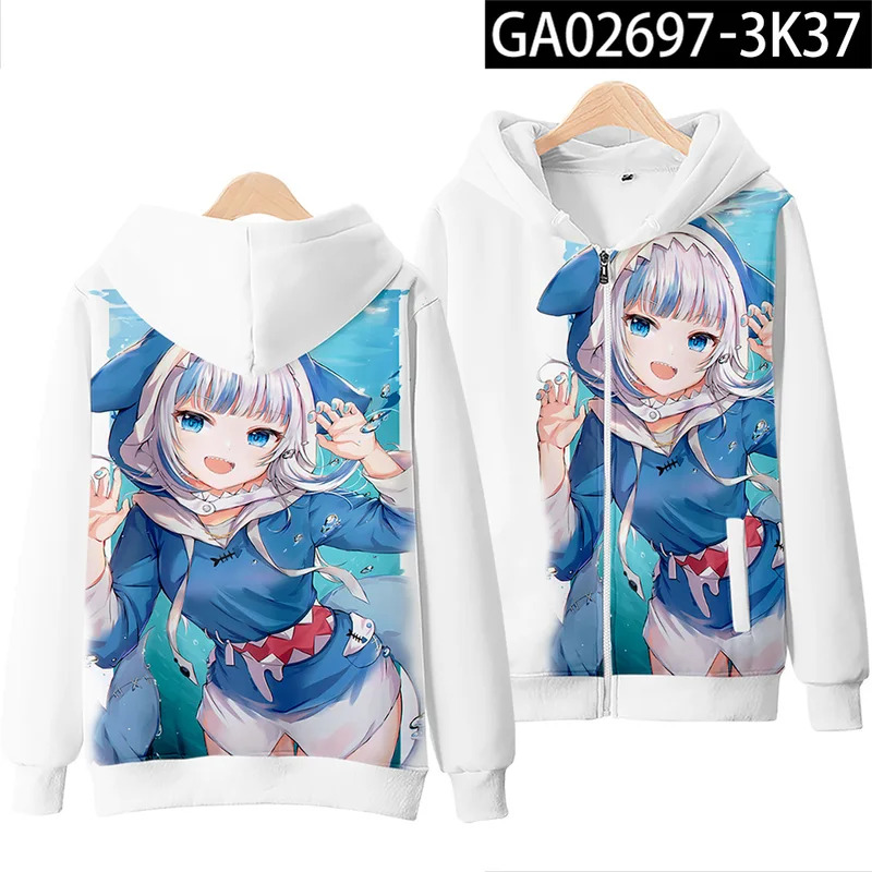 アニメ Gawr Gura コスプレ 3D 印刷パーカー男性 - Cosplay Anime Basic のレビューと価格