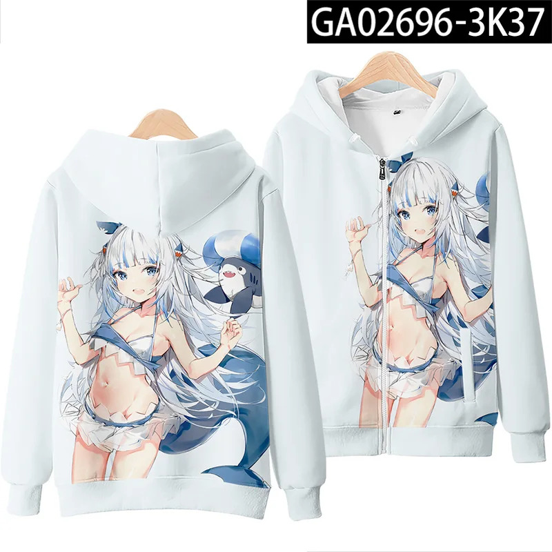 アニメ Gawr Gura コスプレ 3D 印刷パーカー男性 - Cosplay Anime Basic のレビューと価格