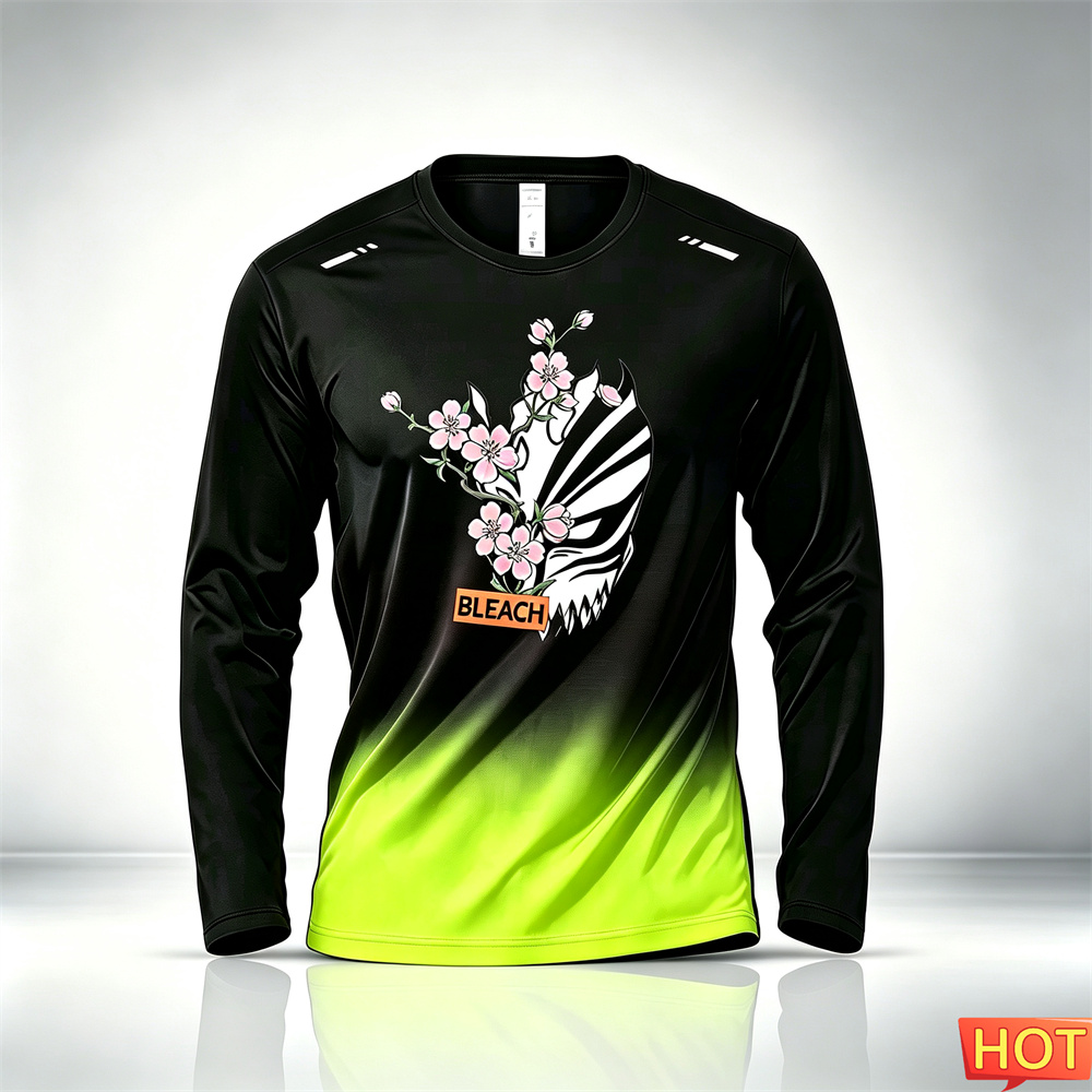 アニメ柄メンズ長袖Tシャツ 秋メンズフィットネスグラデーショ - Anime & Cosplay Expo Acx 2025 のレビューと価格