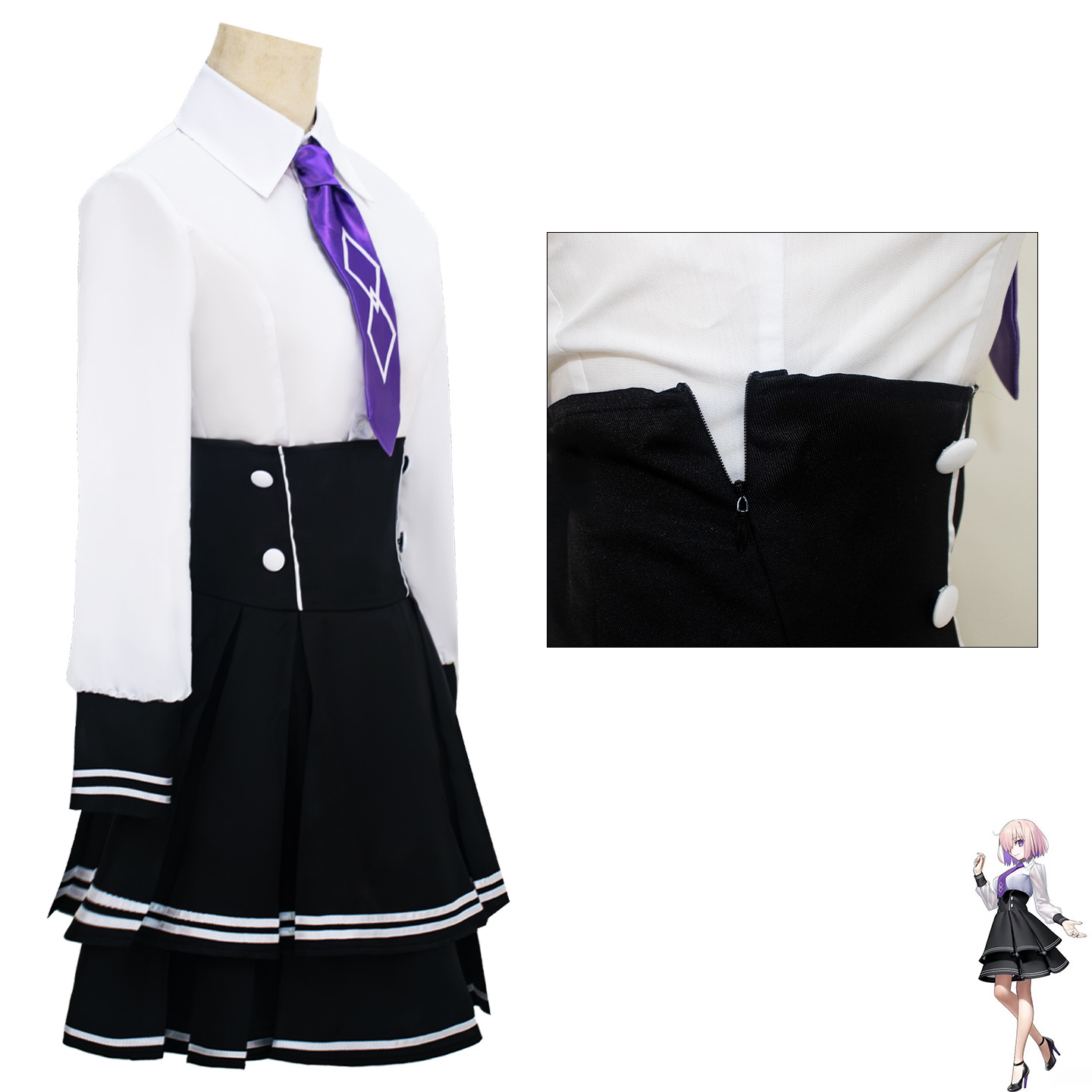 WHH アニメ マシュ・キリエライト コスプレ衣装 ロリータ - Anime Cosplay Maid のレビューと価格