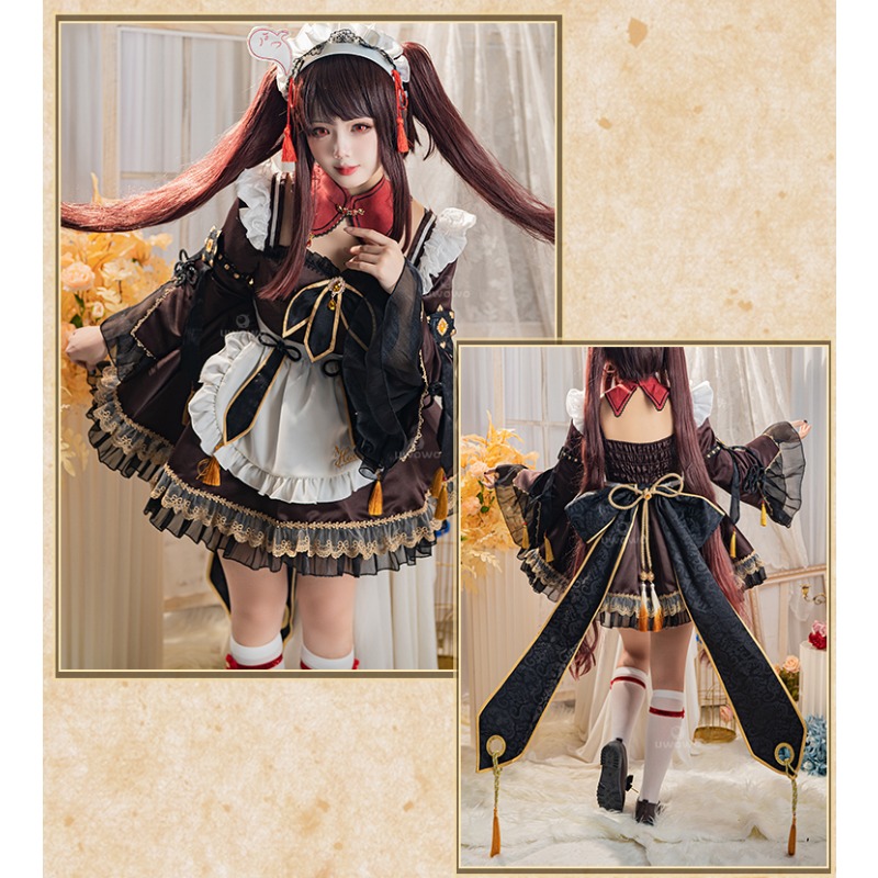 ゲーム原神インパクト胡タオメイドコスプレかわいいかわいい制服 - Anime Cosplay Maid のレビューと価格