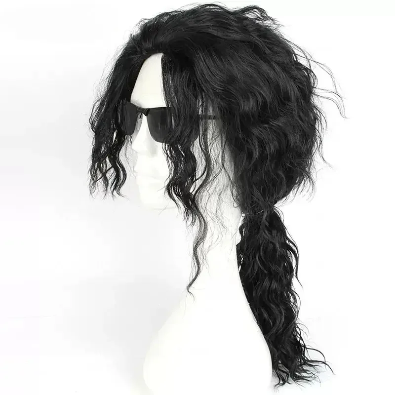 MJ マイケル コスプレ ブラックウィッグ ジャクソン マイ - Anime Cosplay Long Black Hair のレビューと価格
