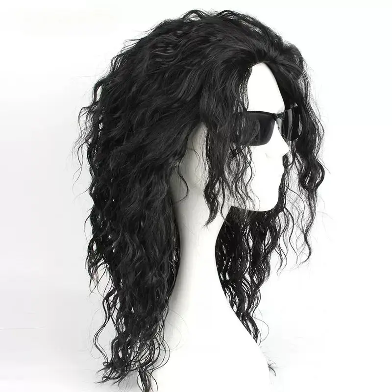 MJ マイケル コスプレ ブラックウィッグ ジャクソン マイ - Anime Cosplay Long Black Hair のレビューと価格