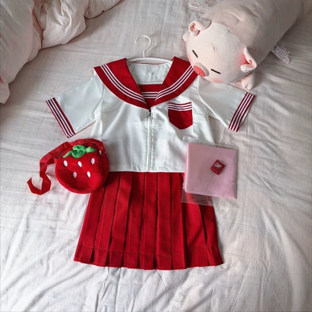 学校制服 ベーシック 新日本赤半袖 JK セーラースーツ、学 - Cosplay Anime Basic のレビューと価格
