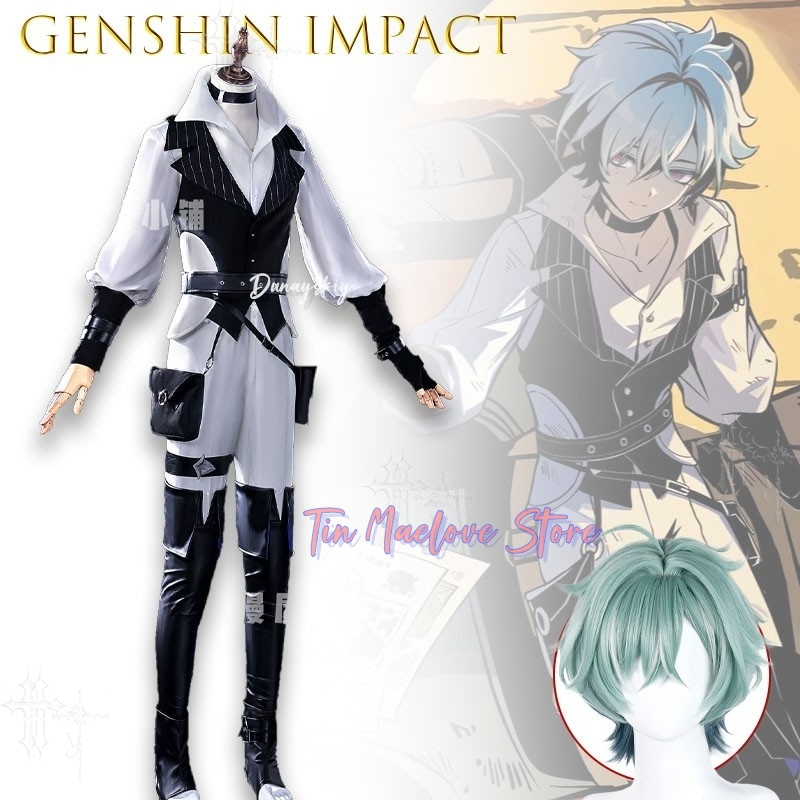 ゲームキャラクターフル衣装原神インパクトローヘン PV バー - Anime Cosplay Outfits Male のレビューと価格