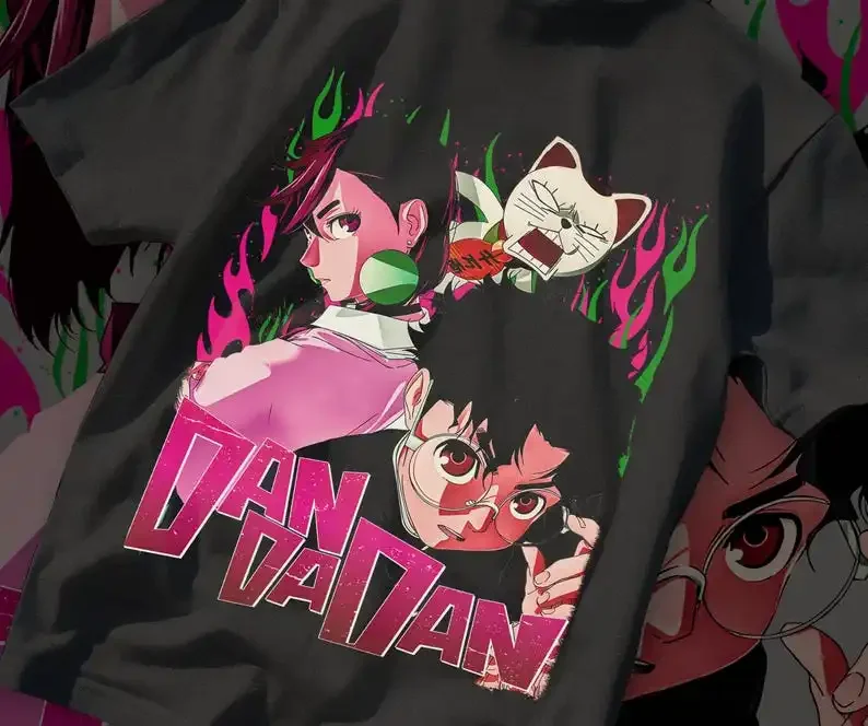 人気のダンダダン招き猫マルチパネル漫画Tシャツ、黒のルーズフ - Cosplay Anime Basic のレビューと価格