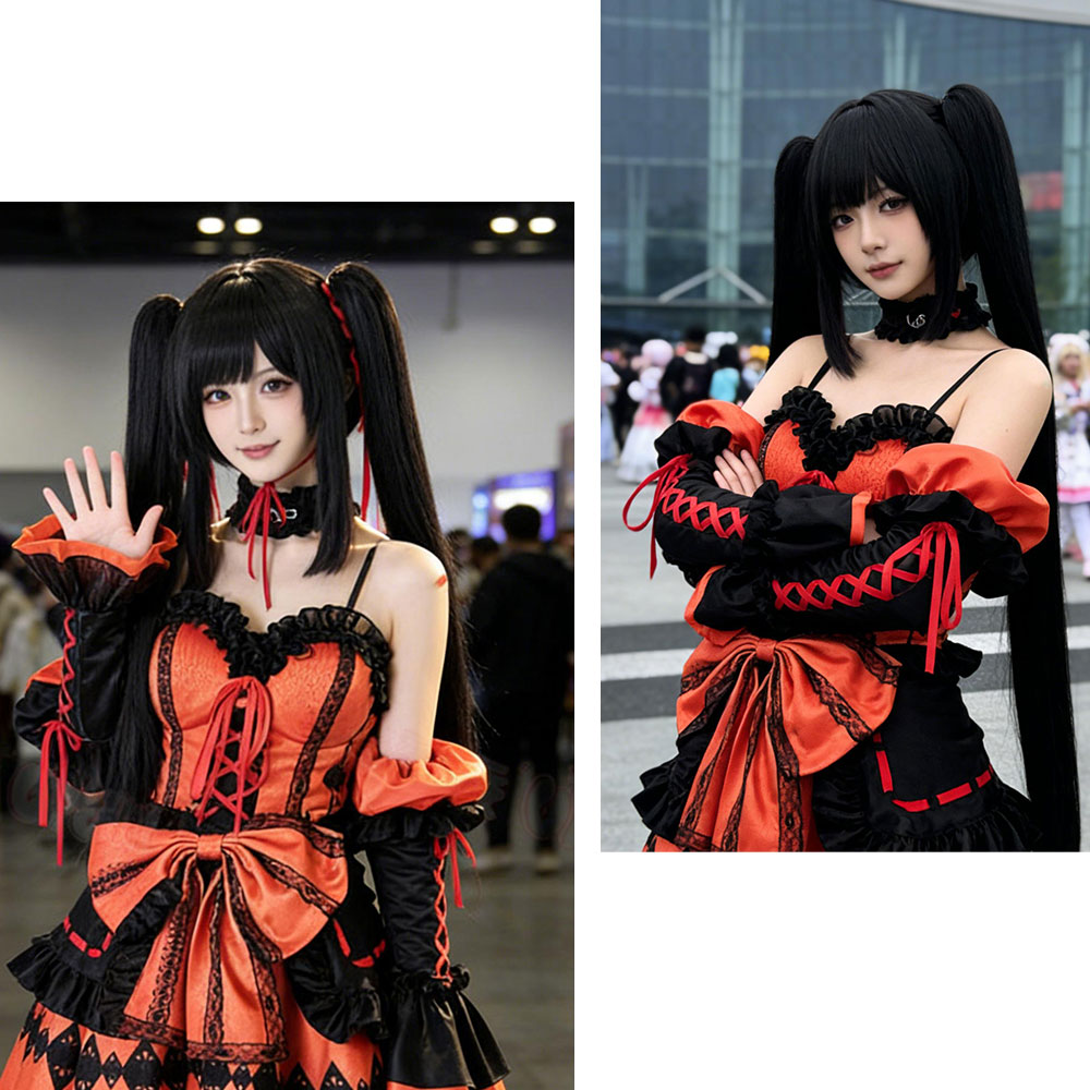 デート・ア・ライブ トキサキ・クルミ コスプレウィッグ HS - Anime Cosplay Long Black Hair のレビューと価格