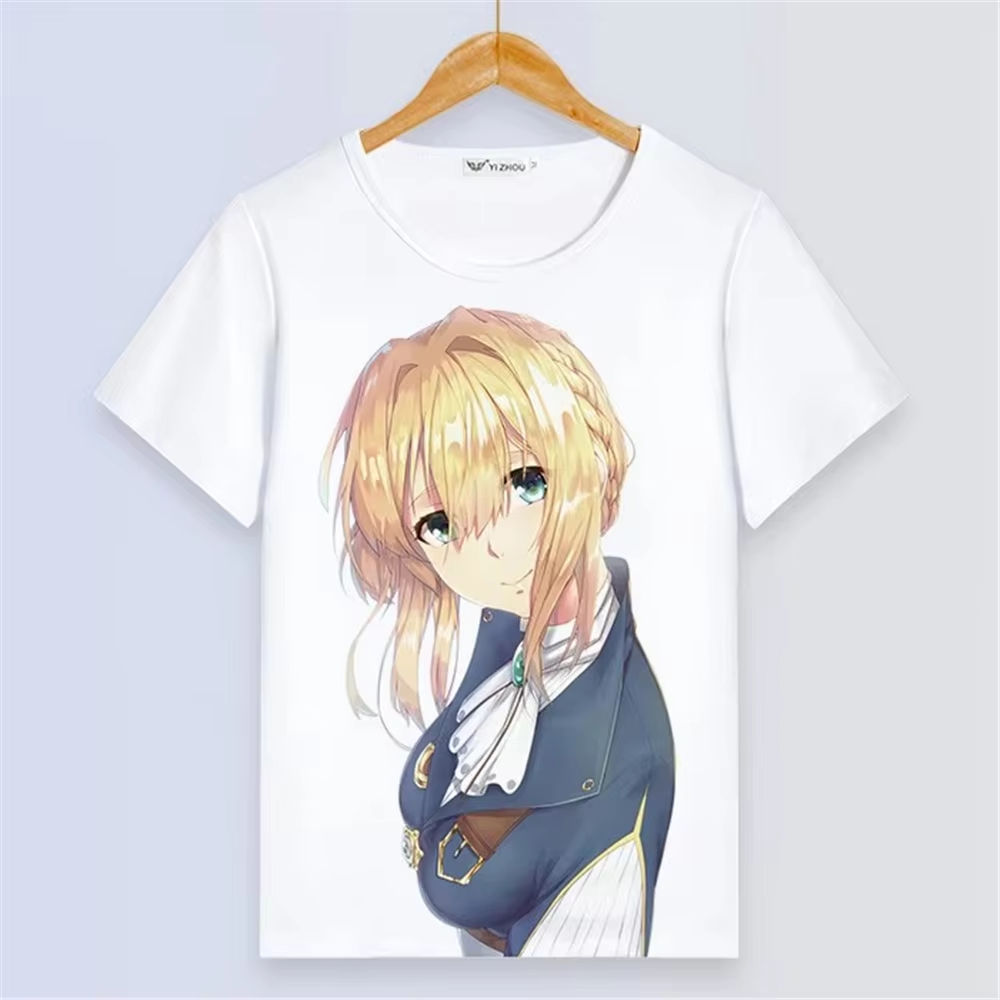 原宿スタイルの女性のかわいい夏半袖漫画トップ、アニメヴァイオ - Cosplay Anime Basic のレビューと価格
