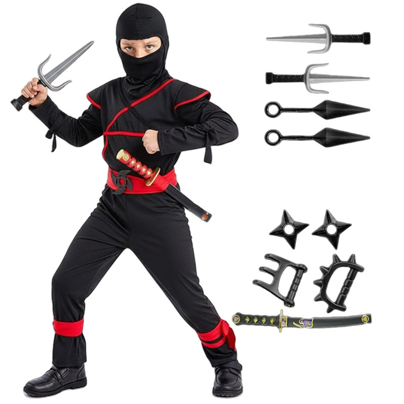 子供用侍コスチューム 忍者コスプレ ハロウィンパーティー コ - Anime Cosplay Sword のレビューと価格