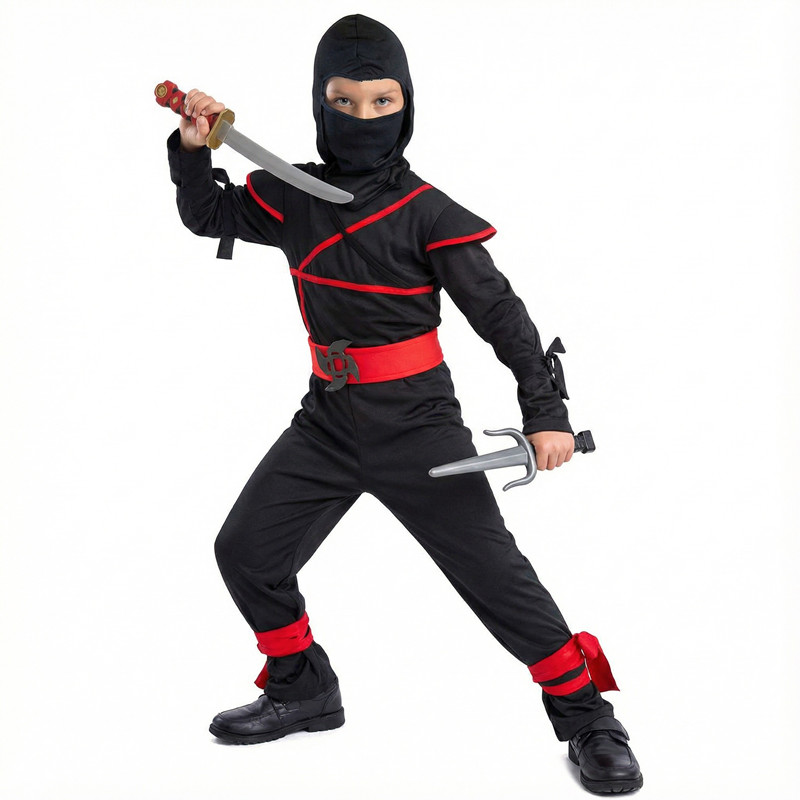 子供用侍コスチューム 忍者コスプレ ハロウィンパーティー コ - Anime Cosplay Sword のレビューと価格